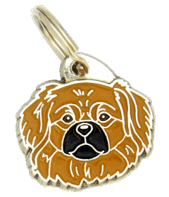Spaniel tibetano marrom <br> (placa de identificação para cães, Gravado incluído)